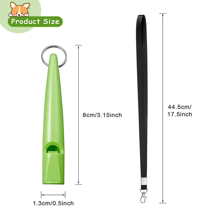Weewooday 5 Pieces High Pitch Plastic Dog Whistles for Recall Training, Dog Training Whistle with Lanyards and Key Rings (Black, Orange, Blue, Purple, Green) - PawsPlanet Australia