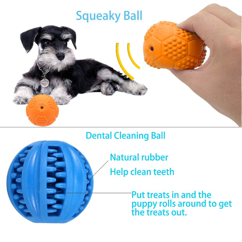 Volacopets 5 Different Functions Interactive Dog Toys, Dog Puzzle Toys, IQ Treat Ball for Medium Large Dog, Dog Squeaky Balls, Dog Ball, Food Treat Dispensing Toys, Puppy Toys 4 pack for Small dogs - PawsPlanet Australia