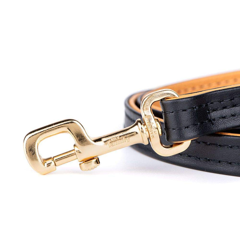 My Family Leather leashes Made in Italy Hermitage Collection 2,2/110 cm Black - PawsPlanet Australia