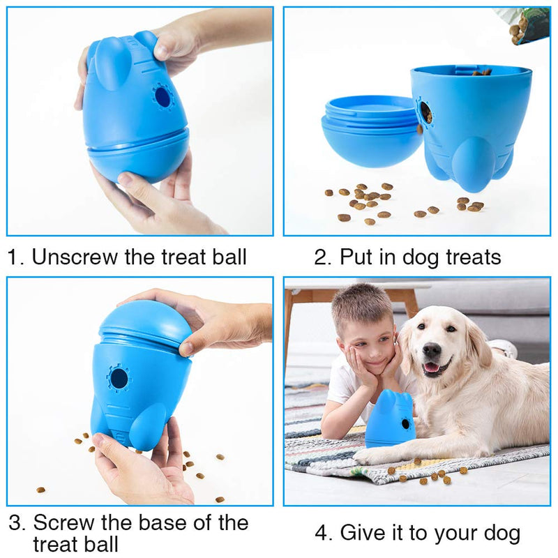 [Australia] - RUCACIO Treat Dispensing Dog Toys Interactive, Wobble Dog Puzzle Toys for Large Medium Dogs - IQ Dog Treat Ball, Dog Food Dispenser Toy, Interactive Dog Toy 