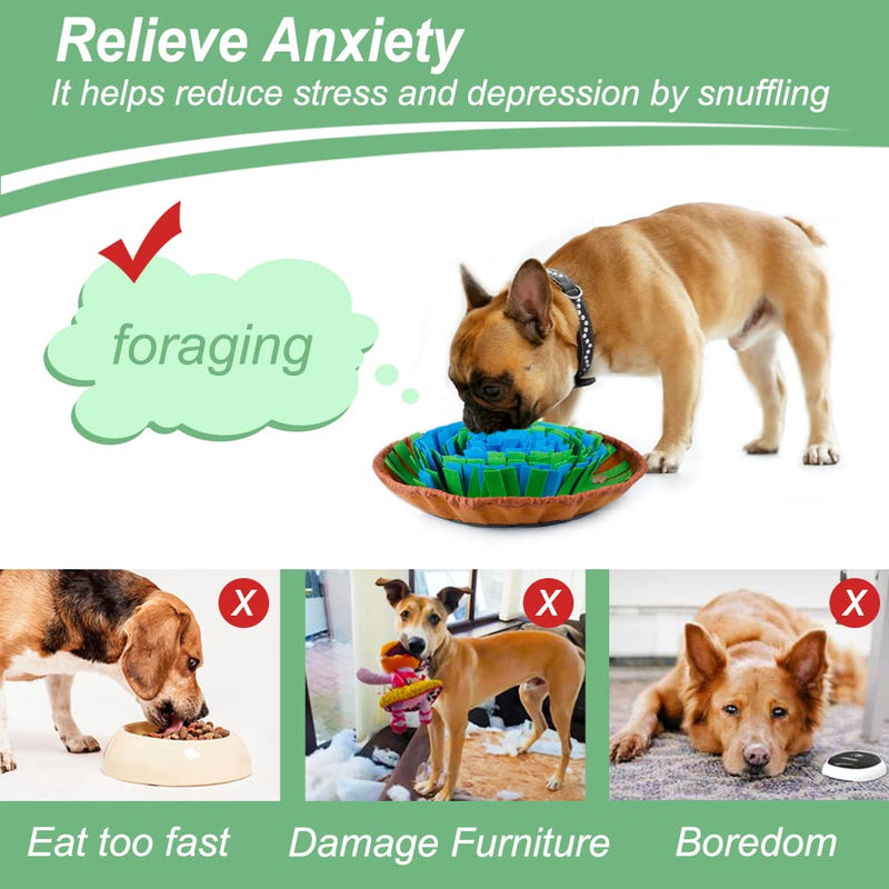 Vivifying Snuffle Mat for Dogs,Durable Pet Feeding Mat, Washable Interactive Game Toy Dog Mat for Large Dog and Puppies（Diameter: 19.3in / 49cm） Blue Green - PawsPlanet Australia