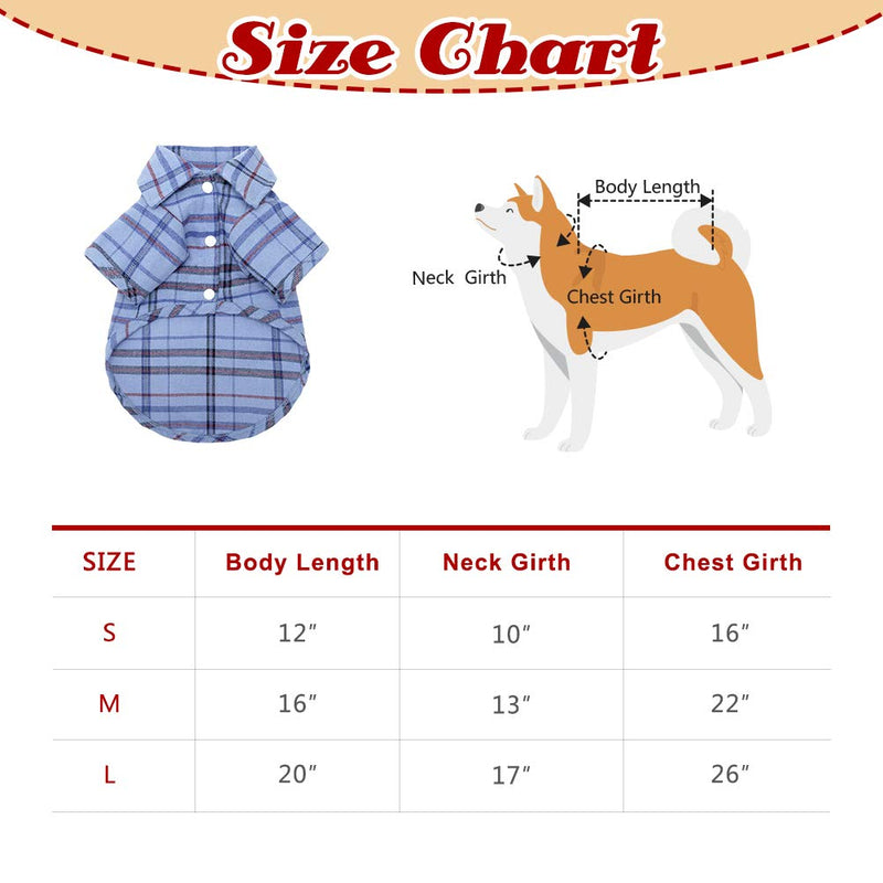 SOUTHMIA Plaid Dog Shirt, Cute Puppy Polo T-Shirt, Soft Pet Colthes Boy for Small Medium Large Dogs S - Body Length: 12" - PawsPlanet Australia