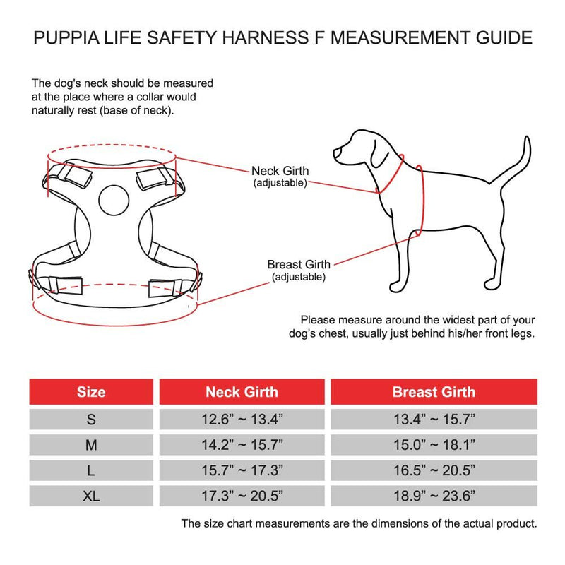 [Australia] - Puppia PLRA-HF9323 Black Trek Safety Harness F Pet-Vest-Harnesses Large 