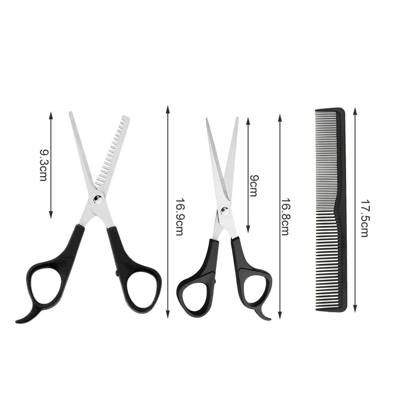 YUEMING 3Pcs Dog Grooming Scissors Set, 6.6inch Stainless Steel Pet Trimmer with Cutting Scissors Thinning Shear Curved Scissors Grooming Comb Hair Care for Cat Dog - PawsPlanet Australia