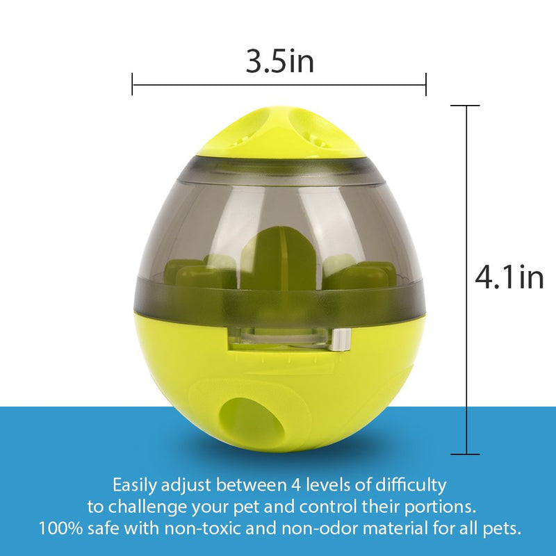 Dog Food Ball, Lesfit Pet Food Dispenser Toys IQ Treat Interactive Feeder Balls Smart Puzzle Toy for Dogs and Cats (Green) - PawsPlanet Australia