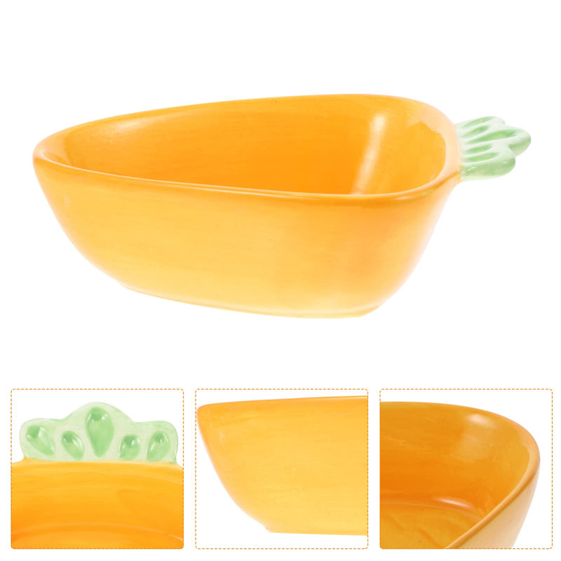 ULTECHNOVO Pet Ceramic Food Bowls for Small Animal Carrot Food Bowl Hamster Food Water Feeding Ceramic Bowl Bowl - PawsPlanet Australia