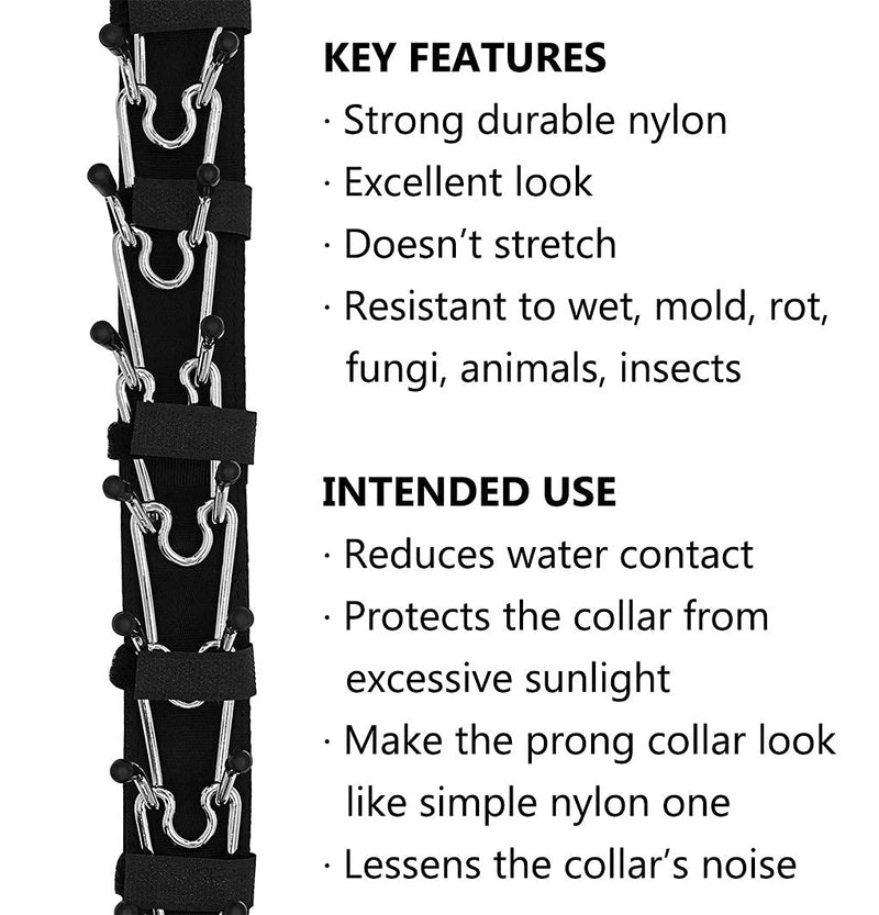 Mayerzon Prong Dog Training Collar with Protector, Steel Chrome Plated Dog Prong Collar, Pinch Collar for Dogs S-17.7 inch, 12''-16'' neck Black - PawsPlanet Australia