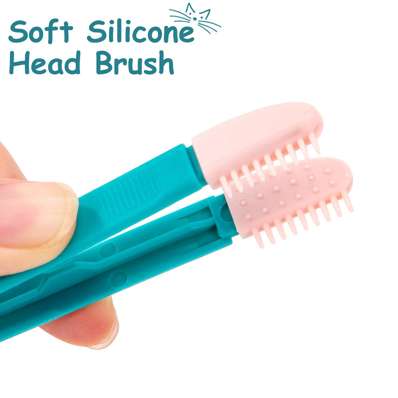 Dog Tear Comb Tear Stain Removal Comb Brush Care for Pets Cats Dogs Small Large Medium Remove Mucus Crust Double Sided Tool Blue Pink 2 Pieces - PawsPlanet Australia