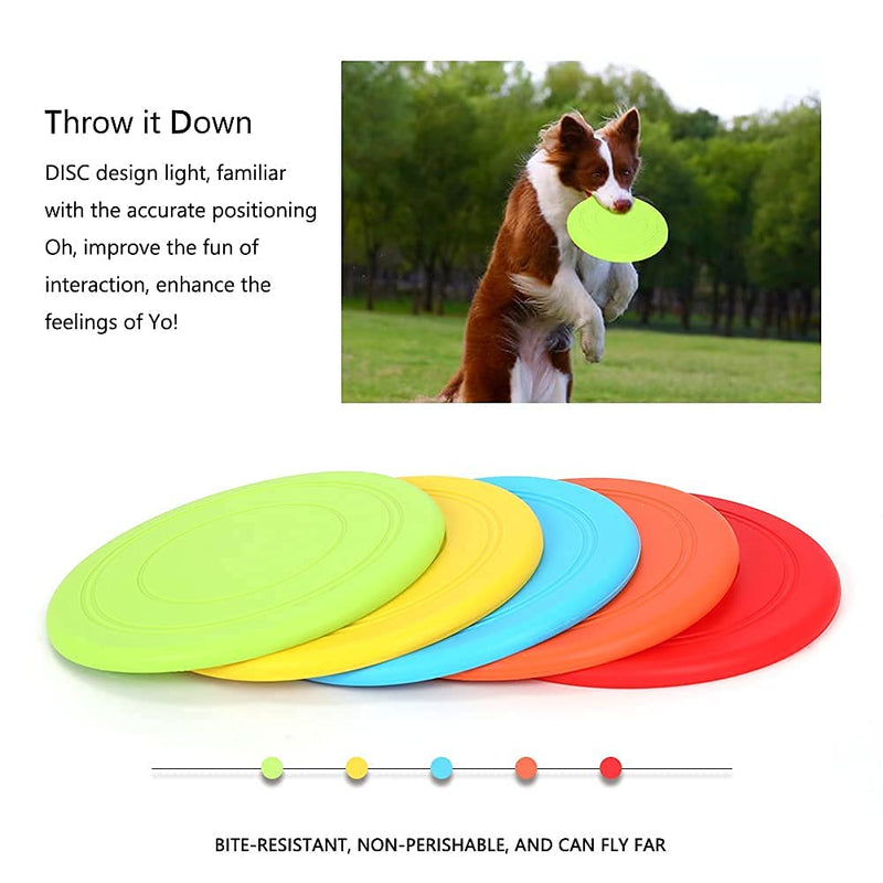 Tipatyard 5 Pack Dog Frisbee,Dog Flying Disc Puppy Flyer Toy React Faster Training Interactive Toys for Small Medium Dog Lightweight Floating Saucer - PawsPlanet Australia