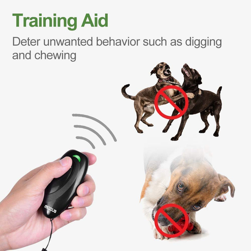 MODUS Ultrasonic Dog Barking Deterrent, 2-in-1 Dog Training and Bark Control Device, Anti-Barking Device, Control Range of 16.4 Ft, Battery Included, LED Indicate, Indoor and Outdoor Black - PawsPlanet Australia