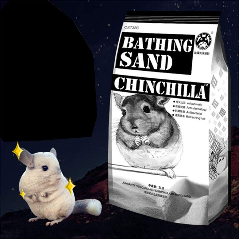 [Australia] - Gerbil Sand Chinchilla Bath Dust Hamster Bathing Sand Pure Pumice Dust Sand Toys for Degus Guinea Pigs Bunny Rabbits (2LB) 