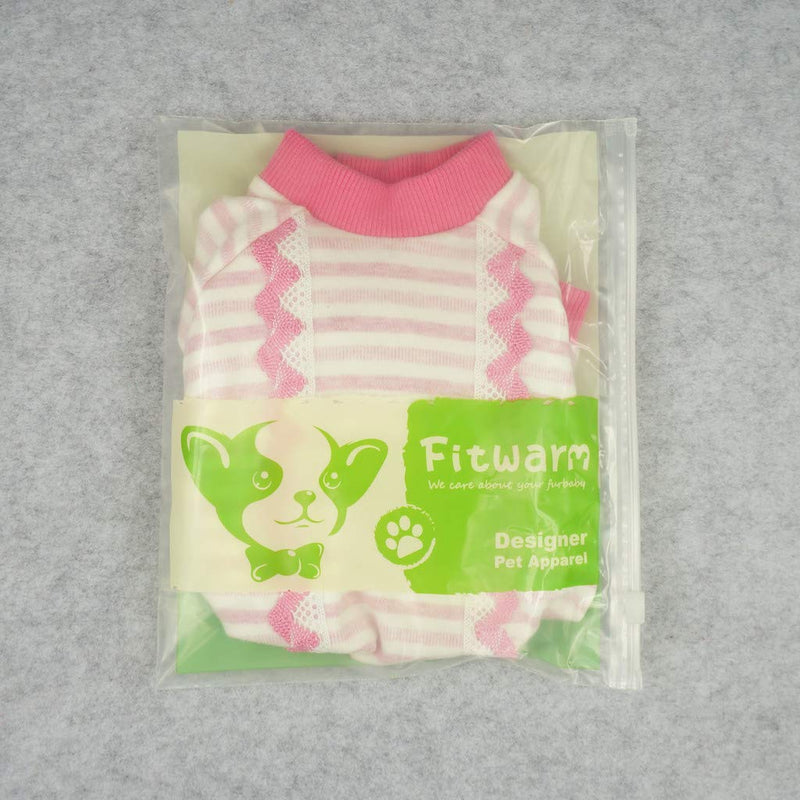 [Australia] - Fitwarm Pet Clothes for Dog Pajamas Cat Shirts Jumpsuits Apparel Cotton Pink XL 