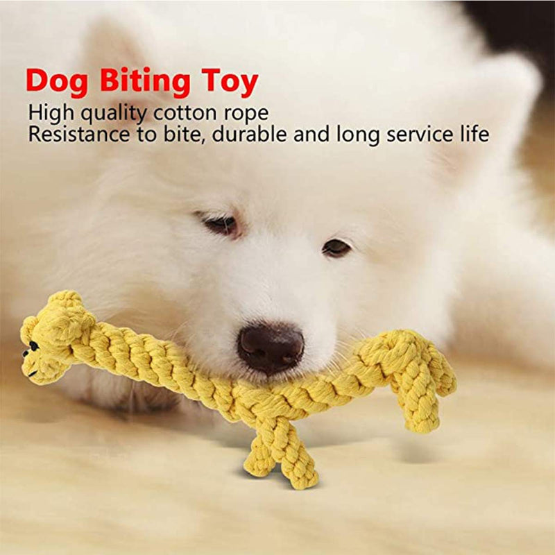 3 Pack Dog Rope Toys, Pet Puppy Chew Toys for Teething Boredom Dogs Rope Ball Knot Training Teeth Dogs Treats Toys Dog Gifts(Duck, Lion,Deer) - PawsPlanet Australia