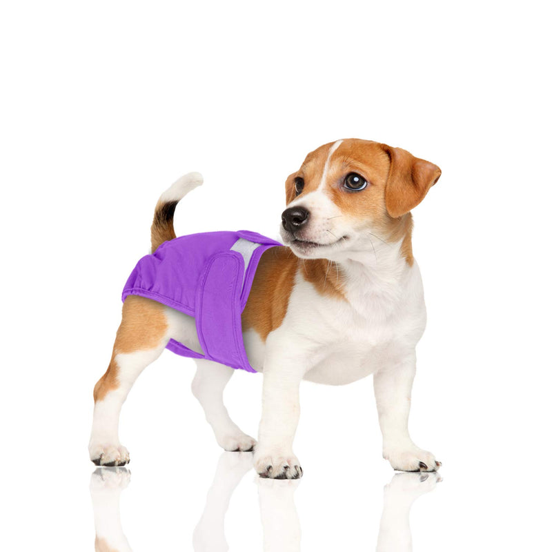 [Australia] - LUXJA Reusable Female Dog Diapers, Washable Wraps for Female Dog S: waist 9"-15" Sky Blue+purple+green+rose Red 