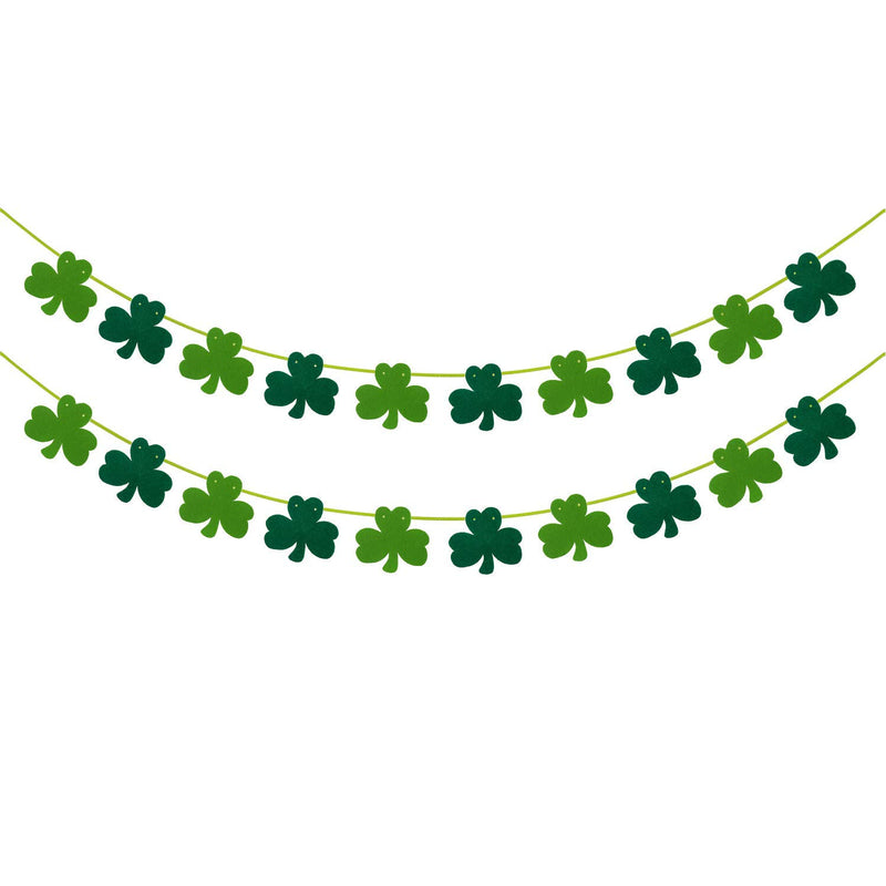 DIYASY Shamrock Clover Garland Banner,Green Felt St. Patrick 's Day Banner Decor Irish Day Party Hanging Decoration Party Supplies Ornament. - PawsPlanet Australia