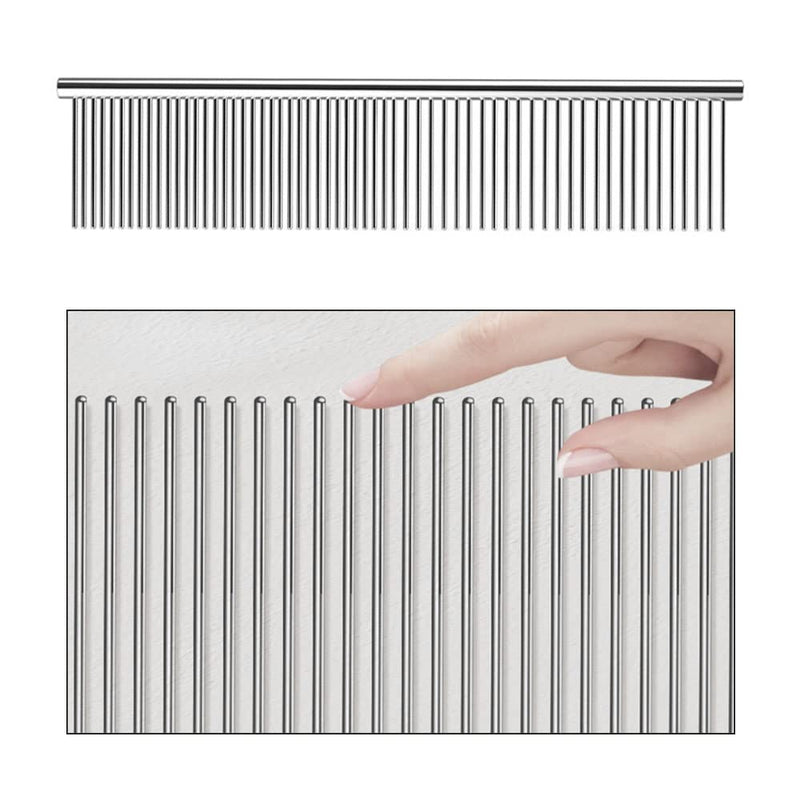 Dtoterul Dog Comb Long Hair 3 Pieces Comb Dog Stainless Steel Pet Comb Pet Comb Dog Metal Dog Comb Pet Steel Comb with Rounded Ends Stainless Steel Teeth Stainless Steel Dog Grooming Combs - PawsPlanet Australia
