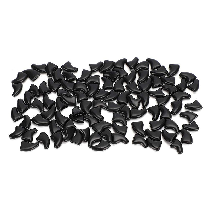 Cat Nail Caps, 100 Pieces Soft Cat Nail Protectors with Glue for Cats Kitten Safe Anti Scratch (Black S.) - PawsPlanet Australia
