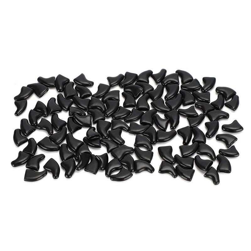 Cat Nail Caps, 100 Pieces Soft Cat Nail Protection with Glue for Cats Kitten Safe Anti Scratch (Black M.) - PawsPlanet Australia