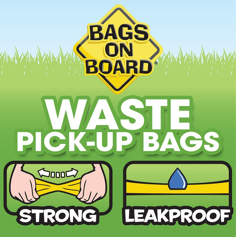 [Australia] - Bags on Board Odor Control Dog Poop Bags and Dispenser | Strong, Leak Proof Dog Waste Bags | 9 x14 Inch Scented Waste Pickup Bags Ocean Breeze 140 Bags 