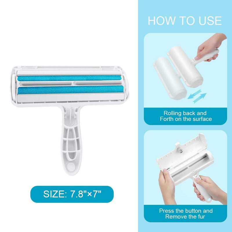 MUDEELA Reusable Pet Hair Remover Roller for Furniture, Easy to Clean Pet Hair Removal - Remove Dogs, Cats and other Pet Hairs from Furniture, Bedding White - PawsPlanet Australia