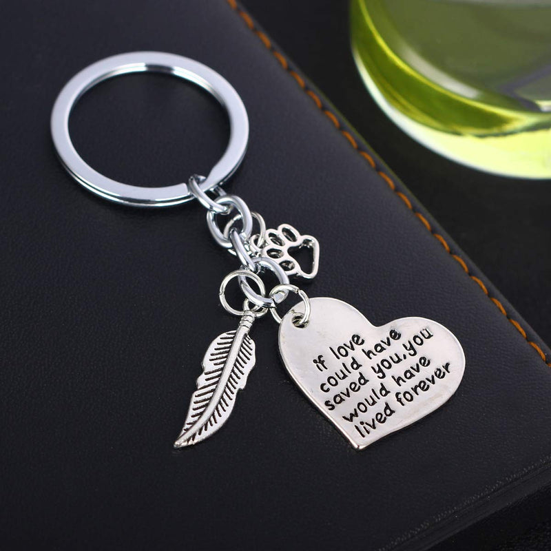 BESPMOSP Heart Keychain Pet Cat Dog Memorial Keychain Gifts for Pet Owner Dog Mom Dad Remembrance Memory (If Love Could Have Saved You) If Love Could Have Saved You - PawsPlanet Australia