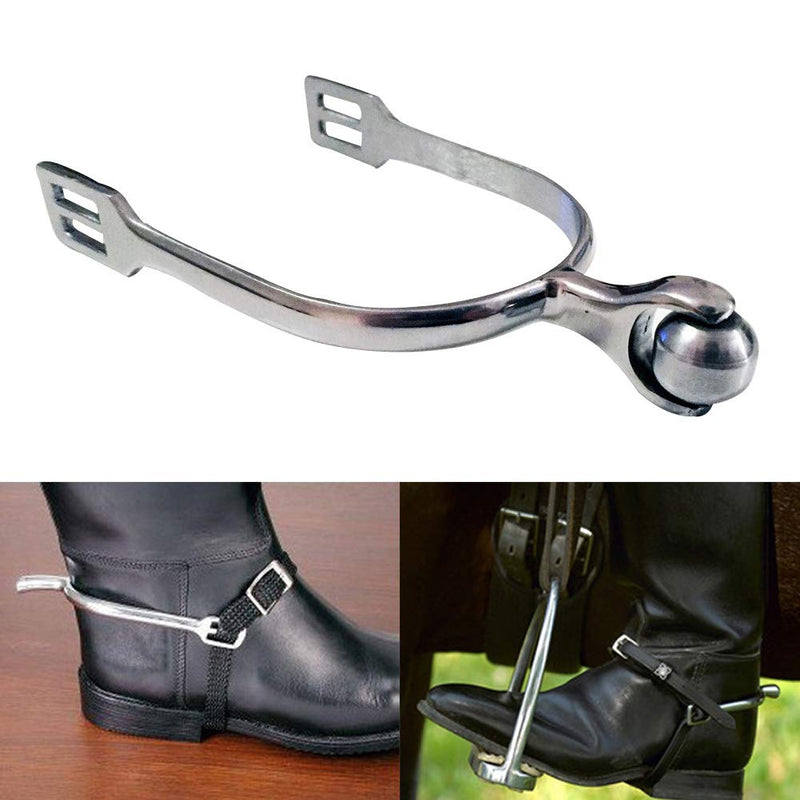 Faderr Horse Spurs, 1 Pair Stainless Steel Equestrian Spurs, Roller Ball Horse Spurs, All Around Walking Horse Roping Spurs Riding Horse Accessory 2 - PawsPlanet Australia