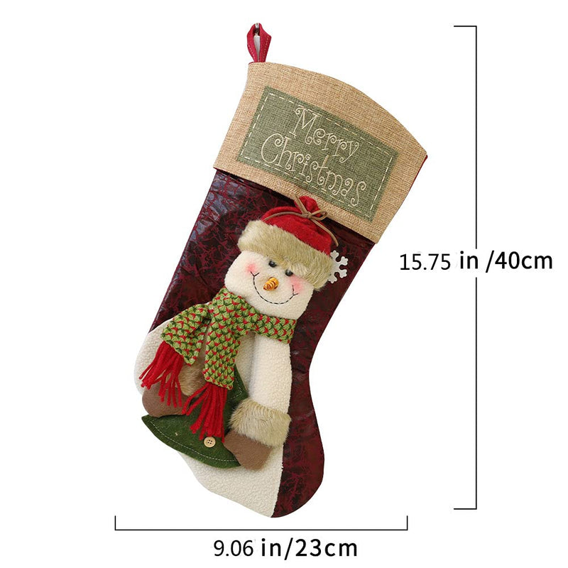 Christmas Stockings: 18.11in, one Set of 3 Pcs. Santa Claus, Snowman, and Reindeer are Classic Christmas Decoration, Fireplace Hanging and Holiday décor. Perfect for Home, School and Hotel. - PawsPlanet Australia