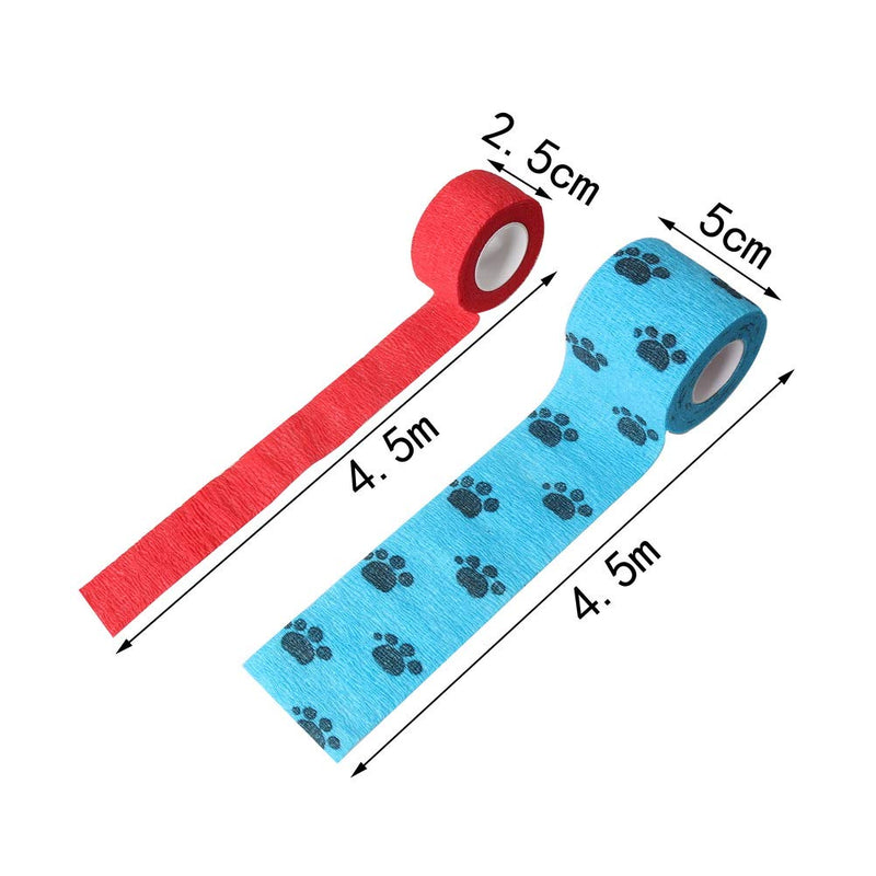 kuou 6 Rolls Pet Vet Wrap, Self-Adhesive Pet Elastic Bandage Injury Wrap Tape for Wrist, Ankle Sprains & Swelling - PawsPlanet Australia