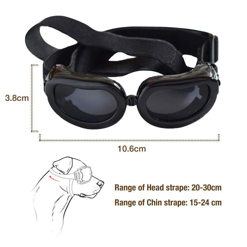 PETLESO Dog Goggles Dog Sunglasses Eye Protection Windproof Anti-UV Waterproof Sunglasses for Dog/Cat (Black) Black - PawsPlanet Australia