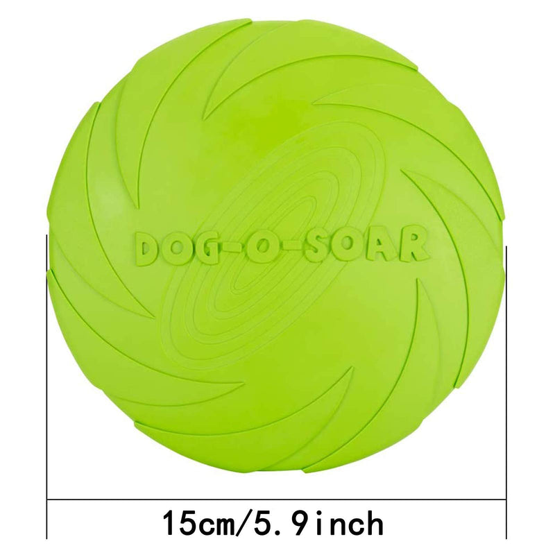 2 Pieces Dog Flying Disc Dog Frisbee Toys Dogs Training Frisbee Pet Flying Saucer Rubber Dog Flying Disks Dog Toy for Outdoor Interactive Dog Training Throwing Catching-Green Orange ø 15 cm - PawsPlanet Australia