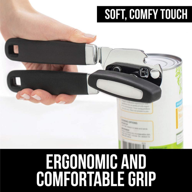 Gorilla Grip Cutting Board Set of 3 and Manual Can Opener, Both Black, Can Opener Includes Built in Bottle Opener, 2 Item Bundle - PawsPlanet Australia