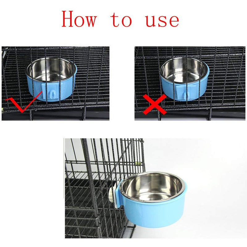 [Australia] - Guardians Crate Dog Bowl, Removable Stainless Steel Water Food Feeder Bows Cage Coop Cup for Cat Puppy Bird Pets Small Purple 