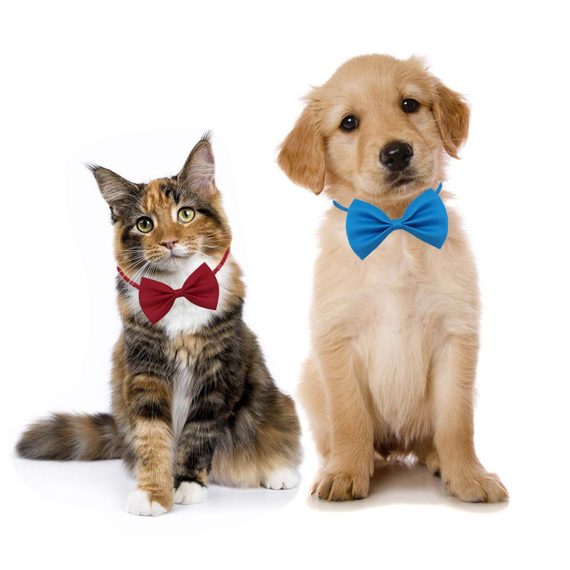 YUEPET 20pcs Pet Dog Bow Ties Collar,Adjustable Cat Bow Ties Dog Bowtie Collar Mix 20 Colors Solid Pet Collars for Small Medium Dog Cats Pets Grooming Accessories - PawsPlanet Australia
