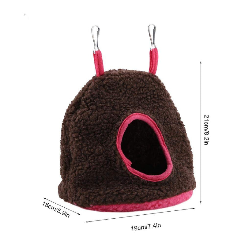 Plush Parrots Hanging Nest, 4 Colors Pet Birds Warm Plush Nest Berber Fleece Hammock Swing Bed Cave for Parrot Parakeets Conures Macaws Cockatiels Love Birds(Brown) Brown - PawsPlanet Australia