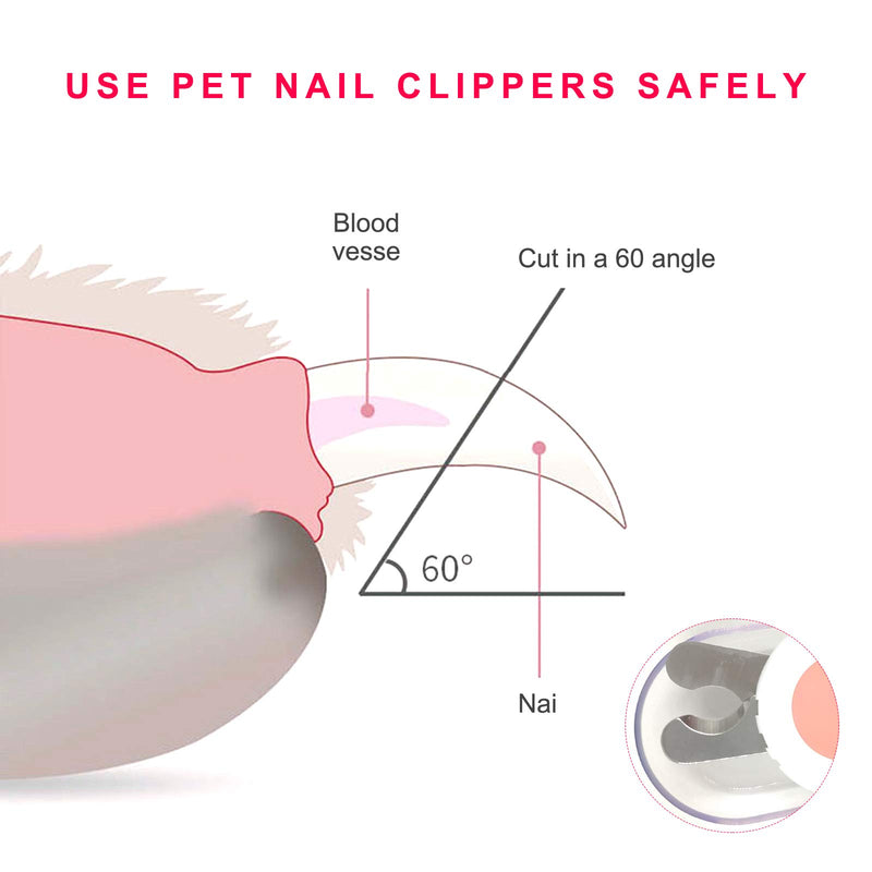 [Australia] - BZ Cat Dog Nail Clippers and Trimmer, Pet Nail Clippers with LED Light-Safety Guard Over, Free Nail File, Professional Nail Clippers Tools Kit for Small Animals Claw Care 