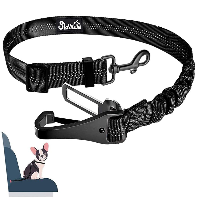 Eyein dog seat belt, 3 in 1 seat belt dog car with reflective elastic nylon bungee, dog seat belt for all dog breeds and car seats trunk, 70 cm (black) 70 cm (55-70 cm) black - PawsPlanet Australia