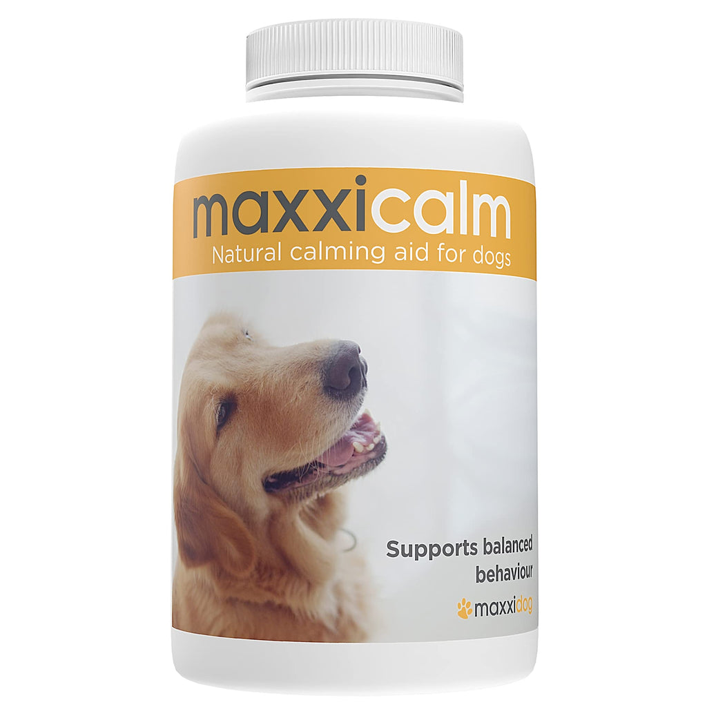 maxxipaws - maxxicalm - Natural calming aid for dogs - Helps pets with stress caused by separation anxiety, fireworks and storms - With behavior instructions for dogs - 120 bite-sized tablets 120 pieces (pack of 1) - PawsPlanet Australia