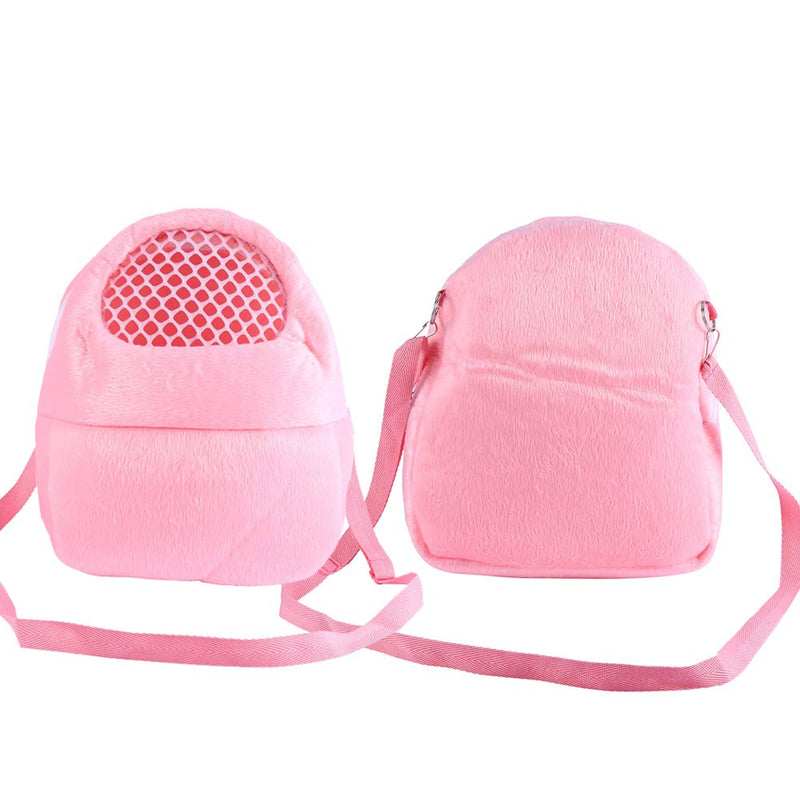 Pet Carrier Bag, Hamster Carrier Portable Breathable Outgoing Travel Bag with Shoulder Strap for Small Pets Hedgehog Sugar Glider Squirrel Rabbit (Pink M) Pink M - PawsPlanet Australia