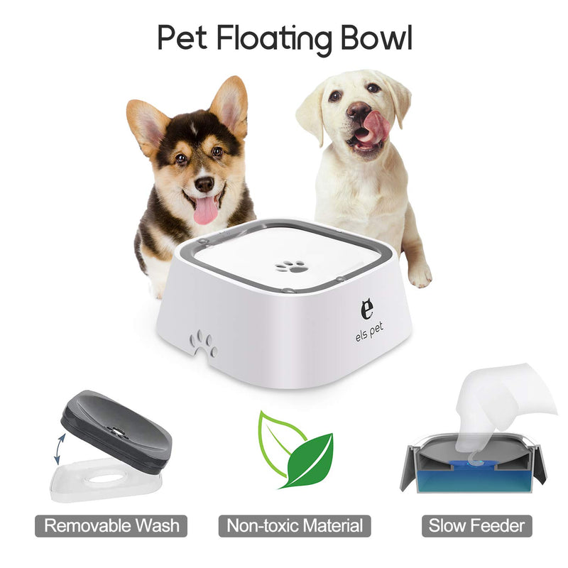 Dog Bowl Dog Water Bowl Pet Water Bowl Slow Water Feeder Dog Bowl No-Slip Pet Water Dispenser Feeder Bowl for Dogs and Cats White - PawsPlanet Australia