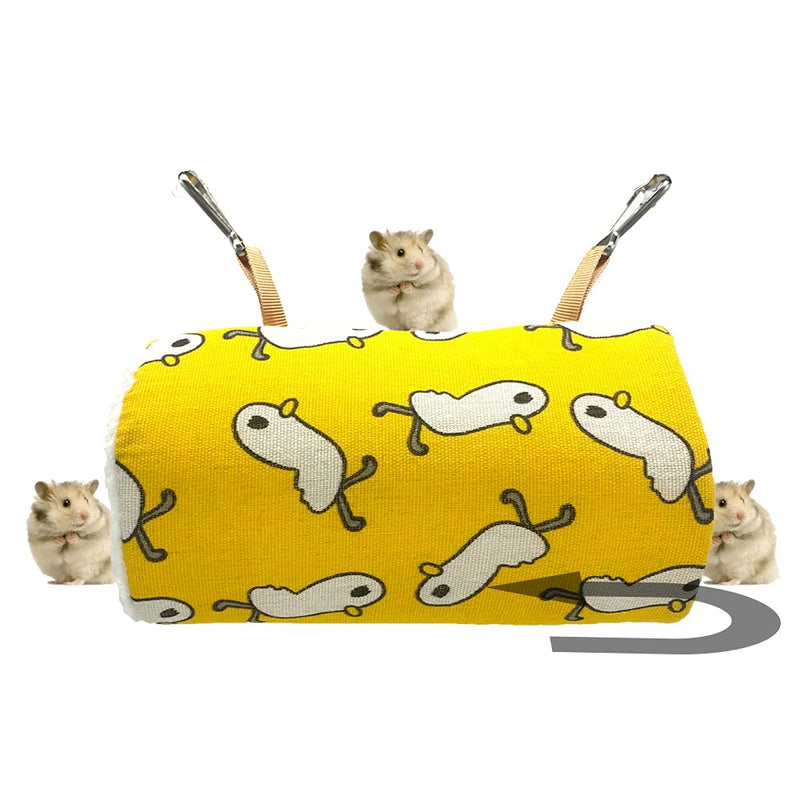 Yellow Duck Hammock Bed Tunnel Shape Nest for Bunkbed Sugar Glider Hammock, Hamster Cage Accessories Bedding, Warm Hammock for Parrot Ferret Squirrel Rat Play Sleep (Small) Small - PawsPlanet Australia