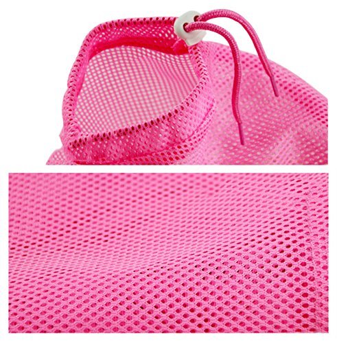 [Australia] - TECH-P Creative Life Adjustable Multifunctional Polyester Cat Washing Shower Mesh Bags Pet Nail Trimming Bags-Pink 