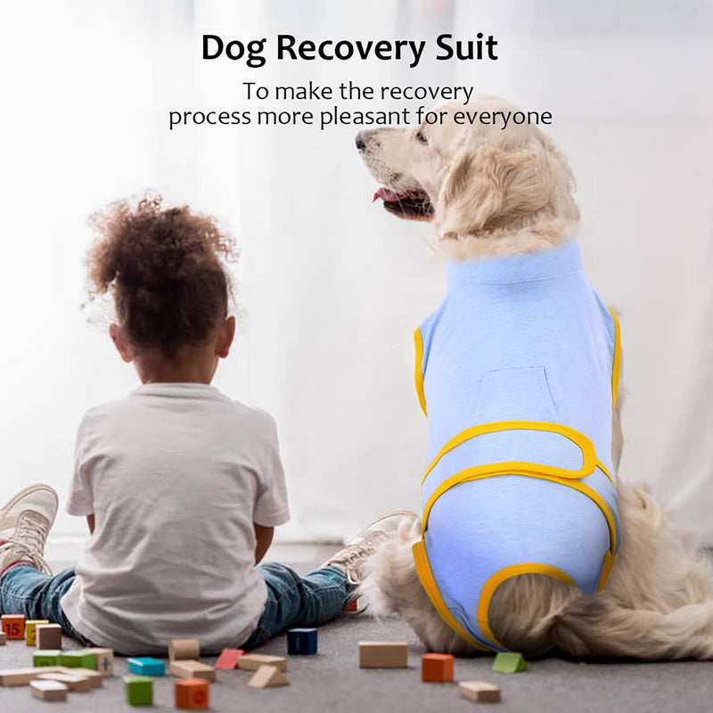 Kuoser Dog Recovery Suit for Small/Medium/Large Size, Cat Abdominal Wound/Skin Disease Protector, Puppy After Surgery Wear, E-collar Alternative for Pet Indoor/Outdoor XS-Back Length:8.3-11.4" - PawsPlanet Australia