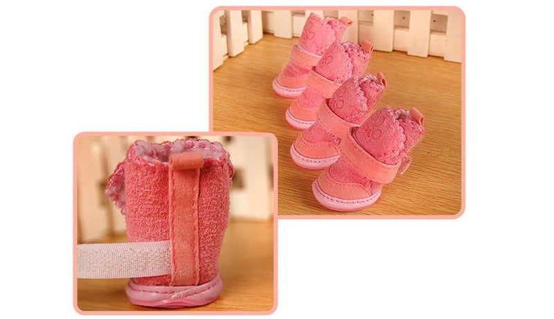 URBEST Detachable Closure Puppy Dog Shoes, 2019 New Booties Boots 2 Pairs M Pink - PawsPlanet Australia