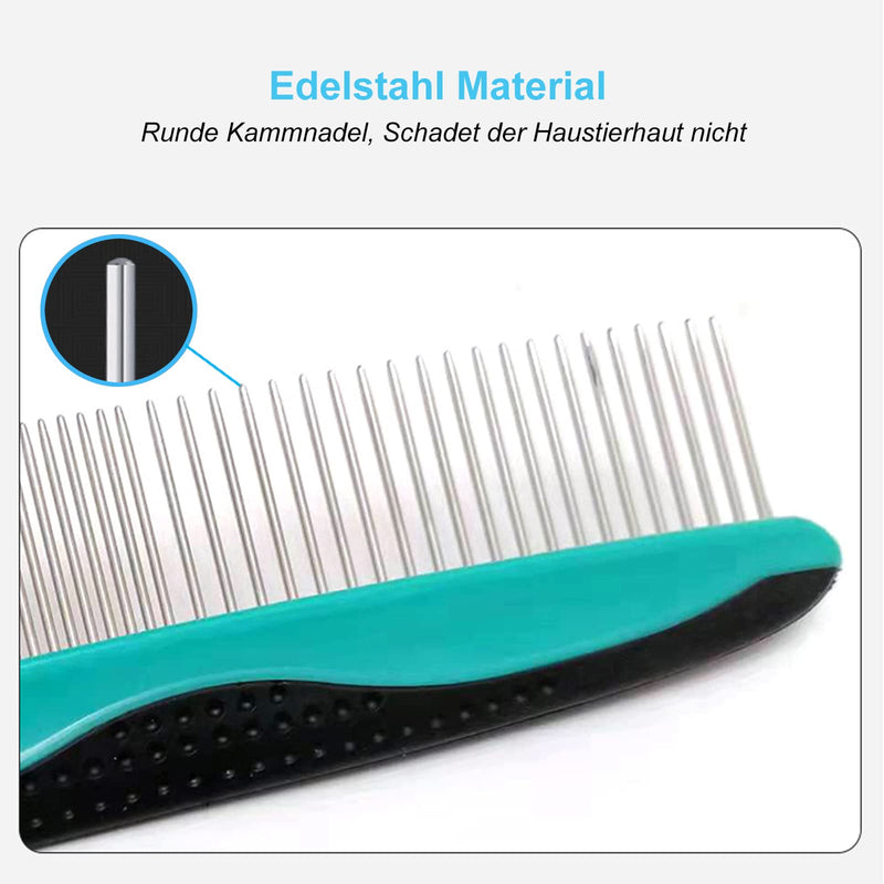 Metal Dog Comb Stainless Steel Pet Comb for Large, Medium and Small Dogs and Cats Dog Comb for Tangles Short Long Hair (Purple) Purple - PawsPlanet Australia