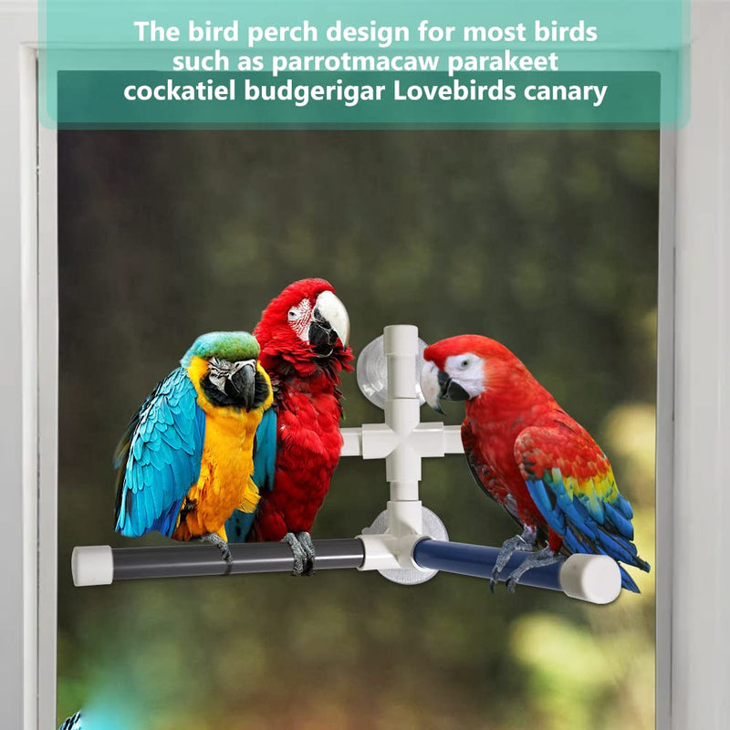 Furpaw Bird Perch, Parrot Shower Perches Portable Suction Cup Bird Window Perches Stand Platform Toy for Budgies Parakeets Cockatiels - PawsPlanet Australia