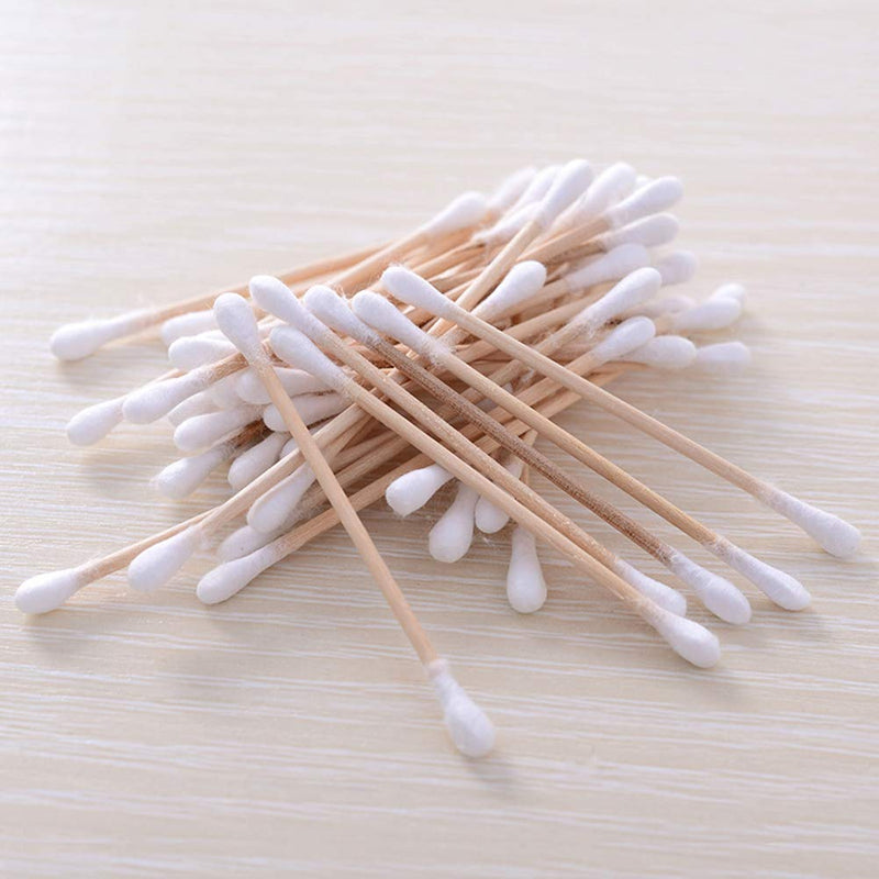 POPETPOP 160pcs Cotton Buds Long Wooden Handle Cotton Swabs Applicator Double Tip for Pets Dogs Cats Ear Care Cleaning - PawsPlanet Australia