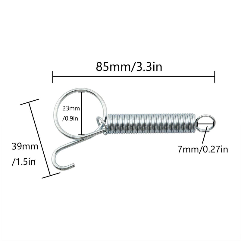 [Australia] - ZRM&E 2pcs 85mm Multifunctional Cage Door Spring Hook Metal Finger Spring Latch Hook for Fixing Pet Cage Door 