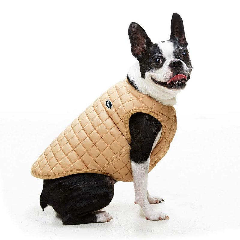 [Australia] - My Fluffy Dog Clothes Double Button Quilted Padding Jackets for Dog Medium Mustard 