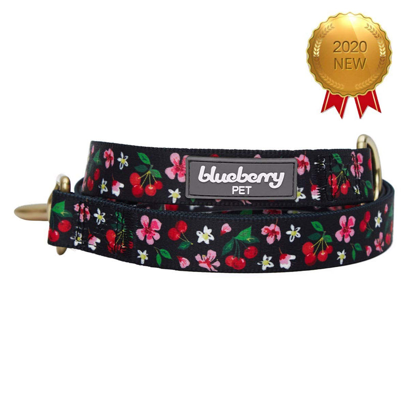 Blueberry Pet 10+ Patterns Durable Spring Scent Inspired Floral/Camo Print Dog Leashes Leash - 4' * 1" Black - PawsPlanet Australia