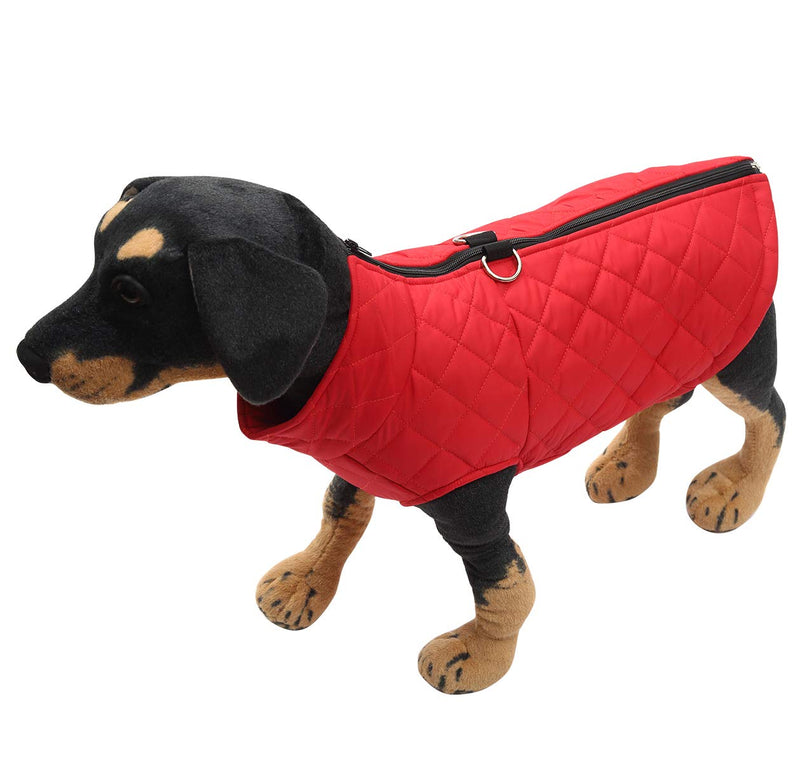 Dog coats, dog snowsuit, fleece pet clothes, zipper closure cotton paddedt halloween christmas Harness for puppy small medium dogs - Red - XXL - PawsPlanet Australia